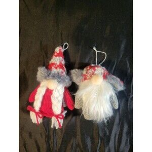 Christmas Gnomes Ornaments, Plush Gnome Christmas Ornaments, Set Of 2